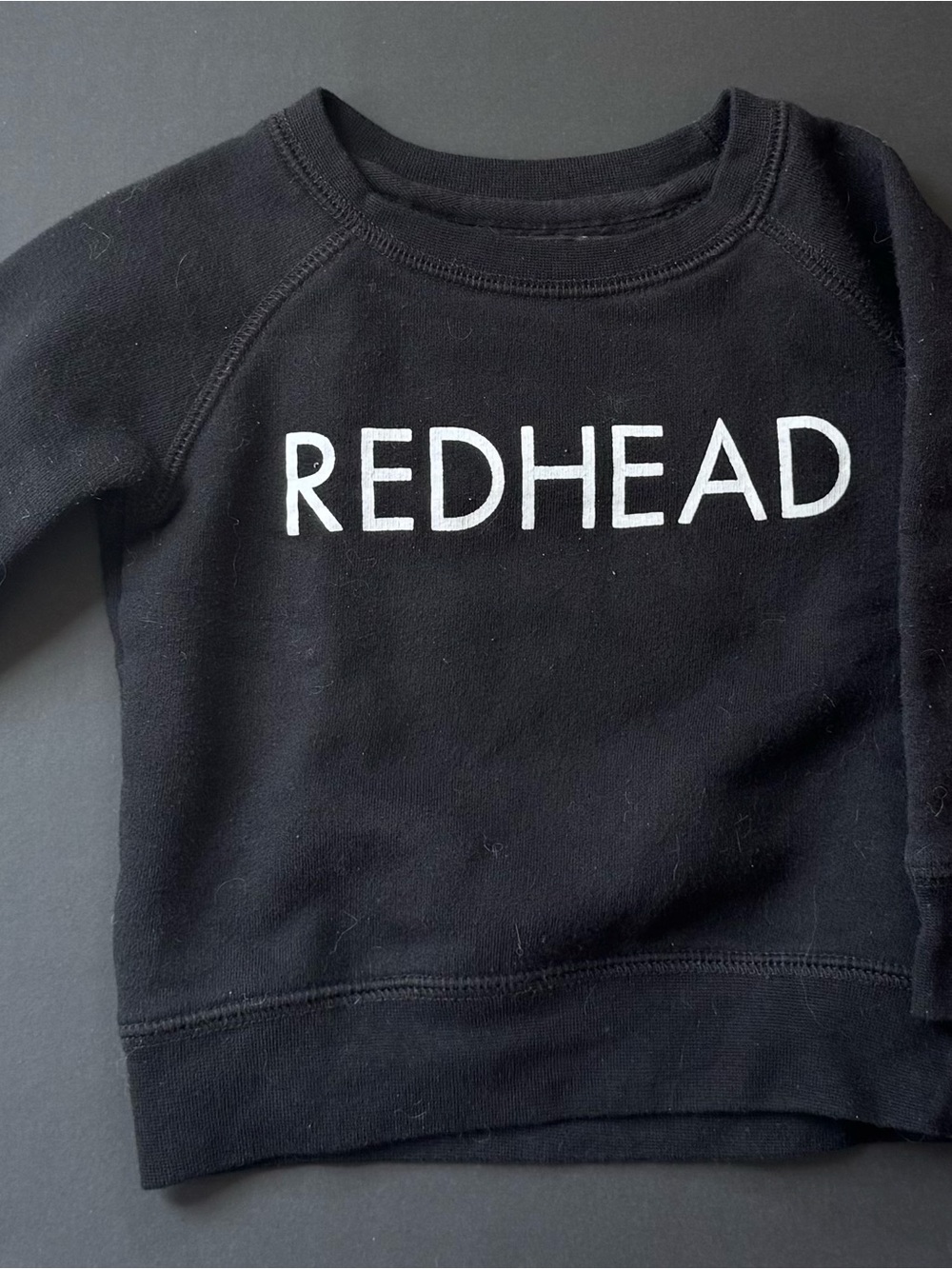 Brunette The Label Black Sweatshirt with White REDHEAD Text